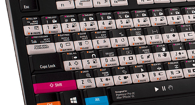 Logickeyboard Adobe Filmmaker klávesnica